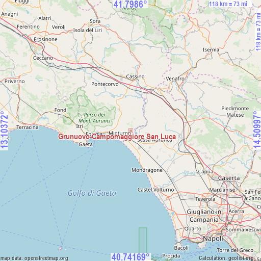 Grunuovo-Campomaggiore San Luca on map