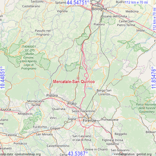 Mercatale-San Quirico on map