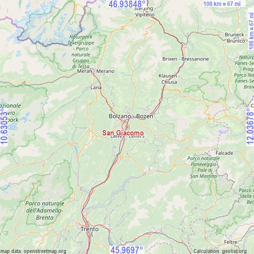 San Giacomo on map