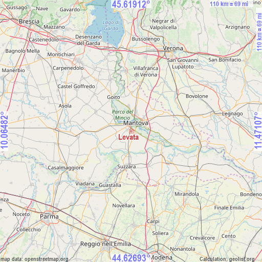 Levata on map