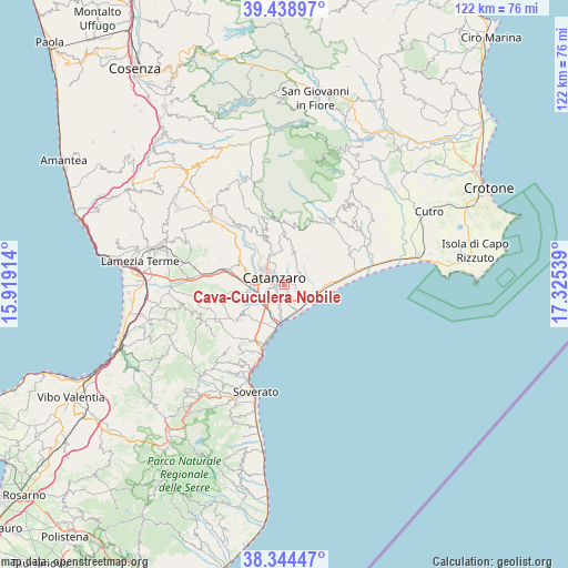 Cava-Cuculera Nobile on map