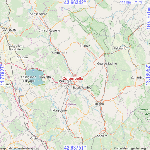 Colombella on map