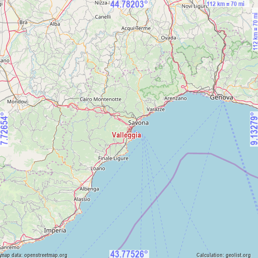 Valleggia on map