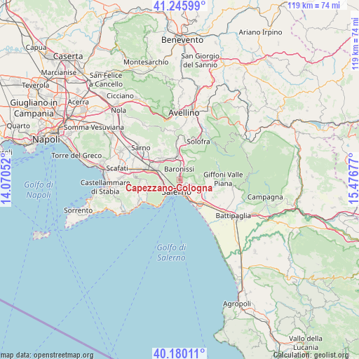 Capezzano-Cologna on map