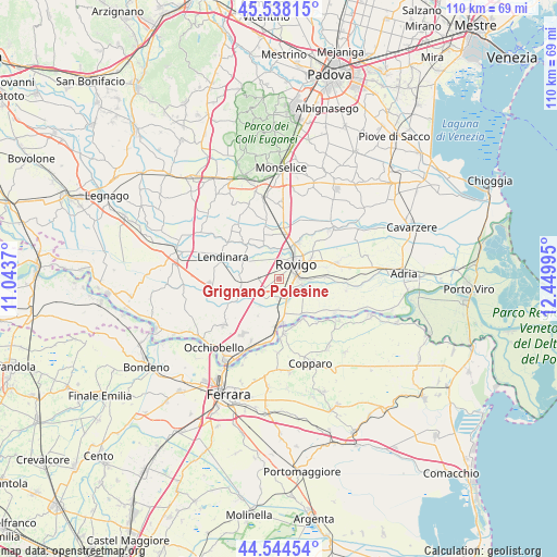 Grignano Polesine on map