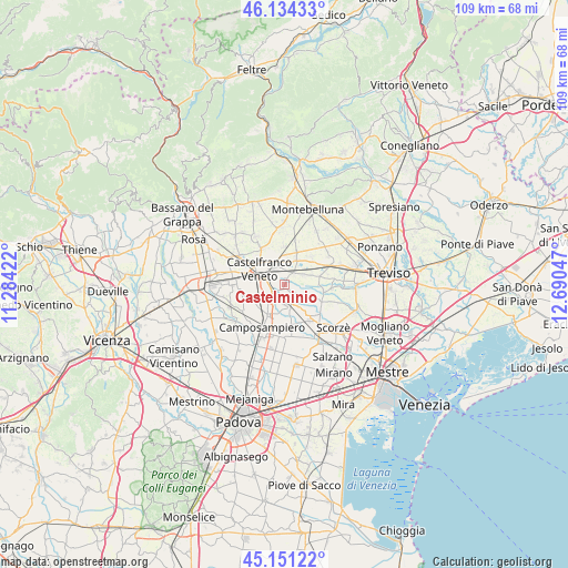 Castelminio on map