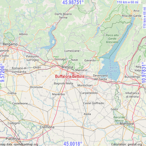 Buffalora-Bettole on map