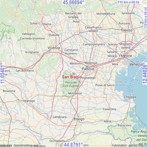 San Biagio on map