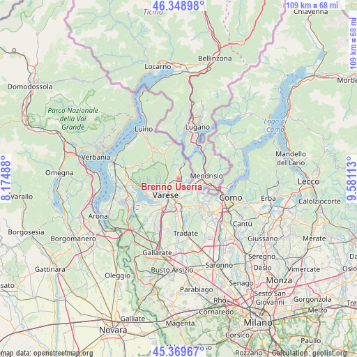 Brenno Useria on map