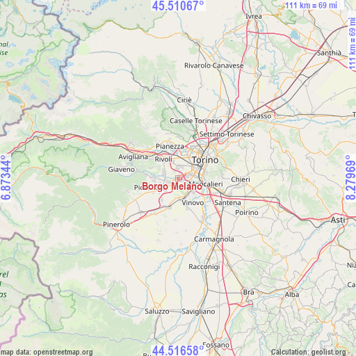 Borgo Melano on map