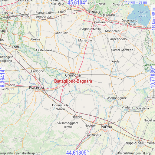 Battaglione-Bagnara on map