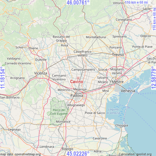 Cavino on map