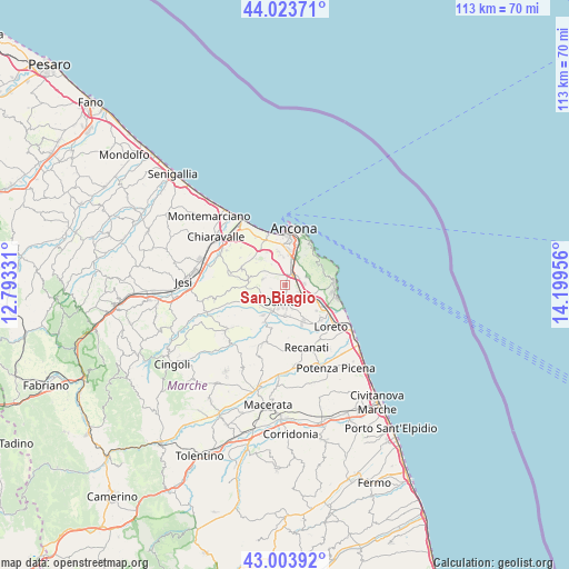 San Biagio on map