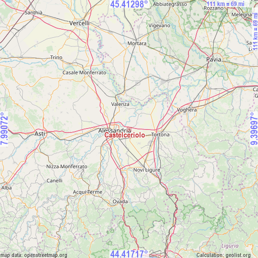 Castelceriolo on map