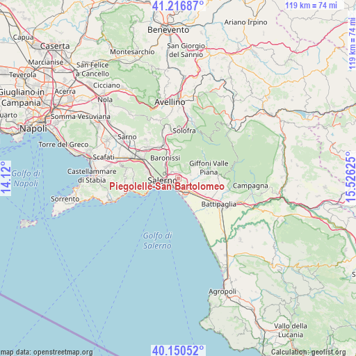 Piegolelle-San Bartolomeo on map
