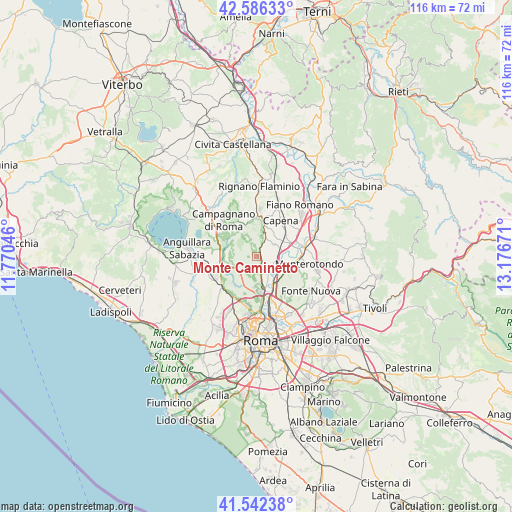 Monte Caminetto on map