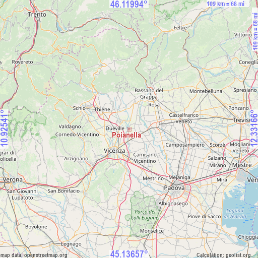 Poianella on map