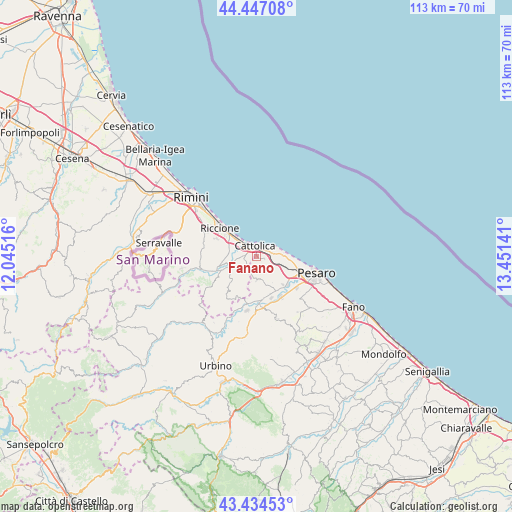 Fanano on map