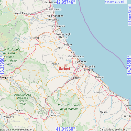 Barberi on map