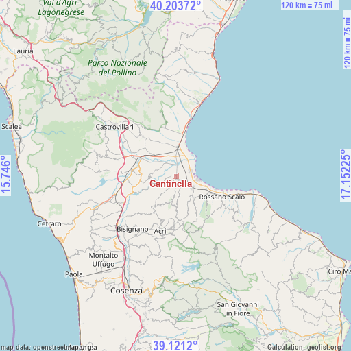 Cantinella on map