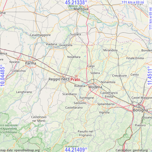 Prato on map