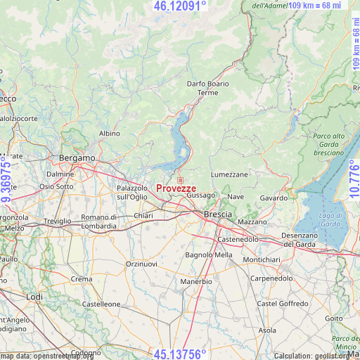 Provezze on map