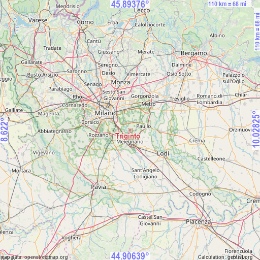 Triginto on map