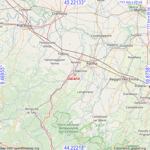 Gaiano on map