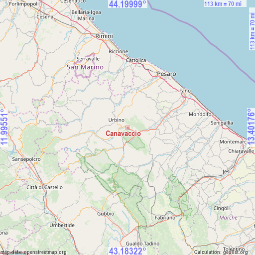 Canavaccio on map