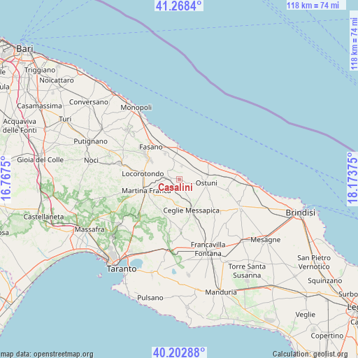 Casalini on map