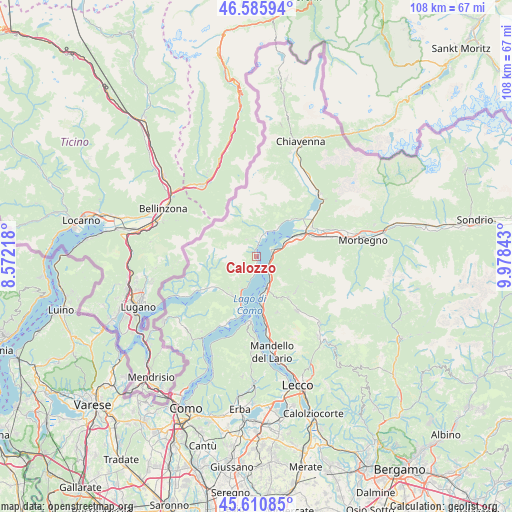 Calozzo on map