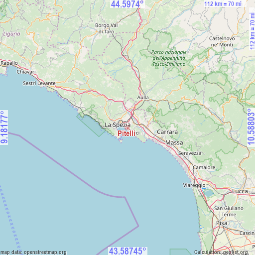 Pitelli on map