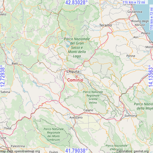 Cominio on map