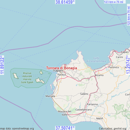 Tonnara di Bonagia on map