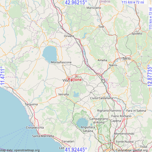 Pallone on map