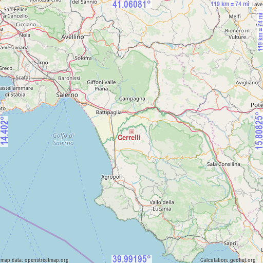 Cerrelli on map