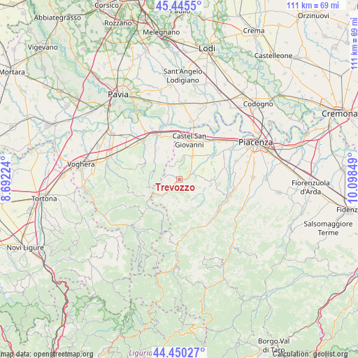 Trevozzo on map