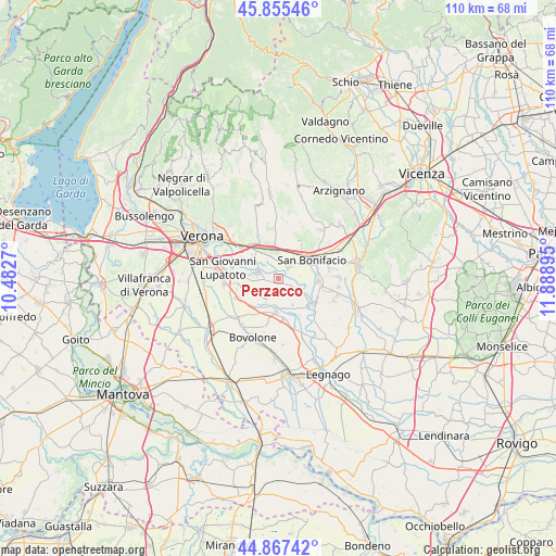 Perzacco on map