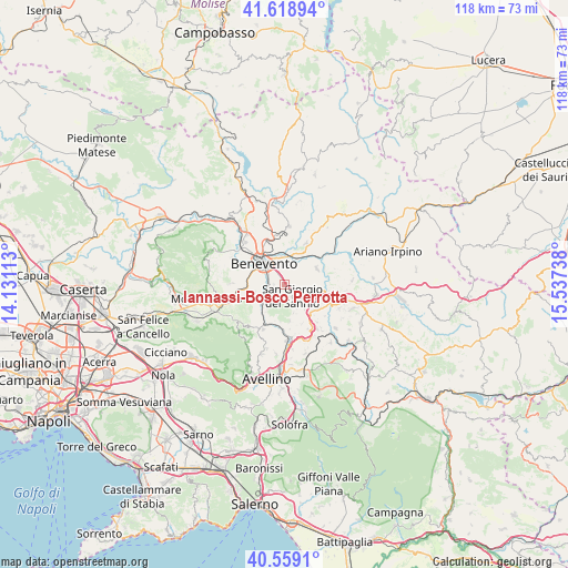 Iannassi-Bosco Perrotta on map