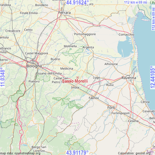 Sasso Morelli on map