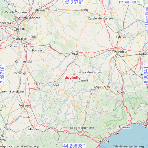 Boglietto on map