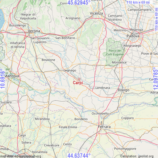 Carpi on map