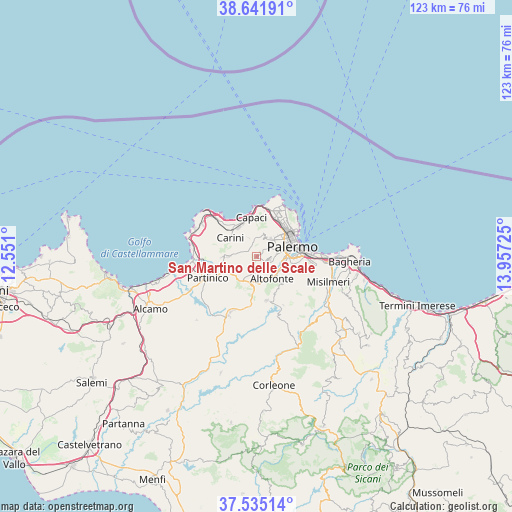 San Martino delle Scale on map