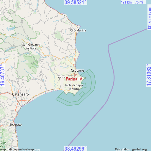 Farina IV on map