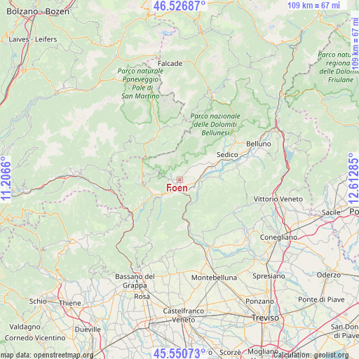 Foen on map