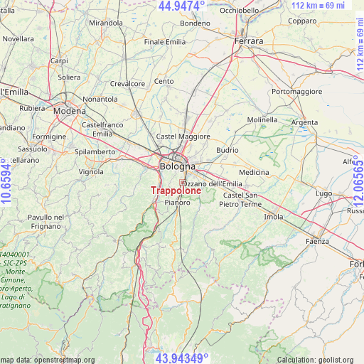 Trappolone on map