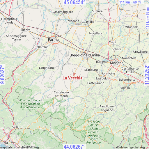 La Vecchia on map