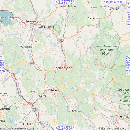 Cortaccione on map