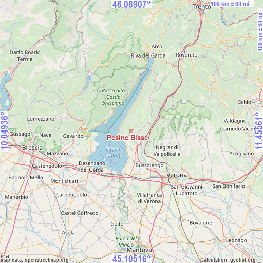 Pesine Bisse on map