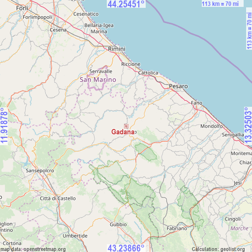 Gadana on map